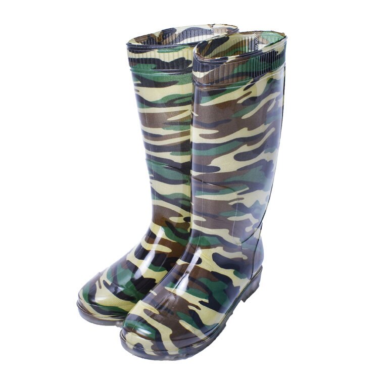 Aleafalling waterproof rain boots labor shoes graffiti men rainproof workplace rubber knee high tube boots slip on botas m73: 42