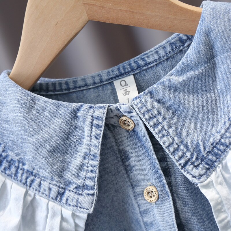 Forår børn pige & #39 ;s babytøj denim kjole kostume til 1 2 3 4 5 6 år baby & #39 ;s fødselsdag piger tøj løse kjoler kjole