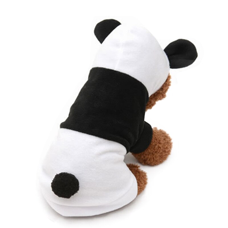Leuke Pet Jas Hond Panda Kostuum Wit Zwart Cosplay Voor Kat Hond Halloween Kerst Kleding 2-Legged Kapmantel jurk