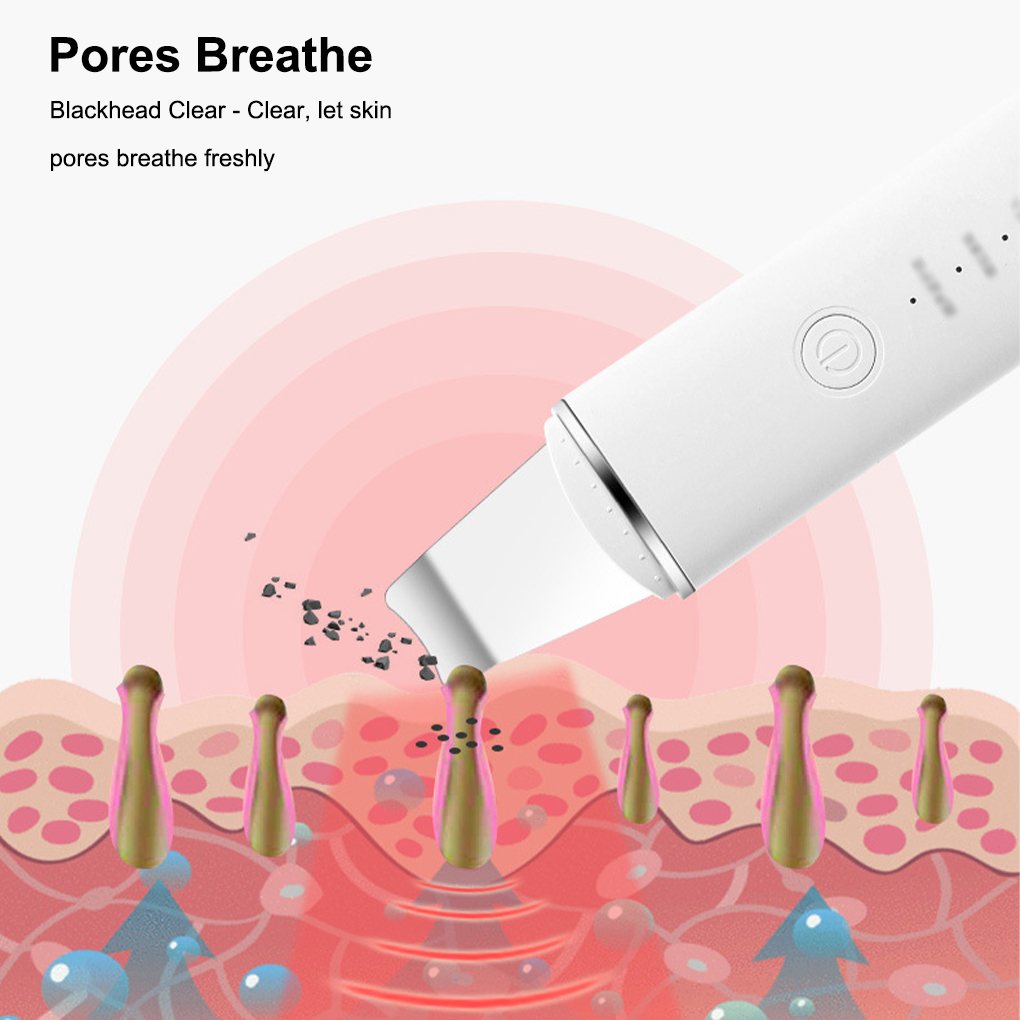 Ultrasonic Skin Scrubber Vibration Face Spatula Blackhead Remover Facial Scrubber Shovel Clean Cavitation Peeling Facial Lifting