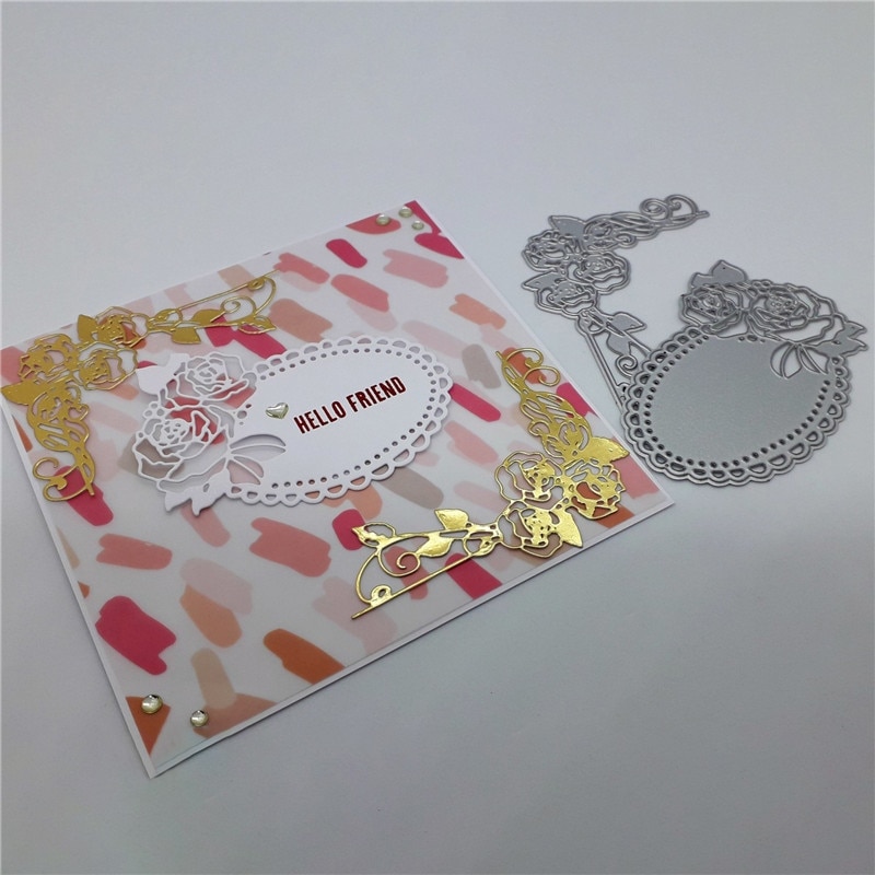 InLoveArts Rose Flower Frame Metal Cutting Dies for Card Making Scrapbooking Embossing Die Cut Stencil Craft Craft Dies