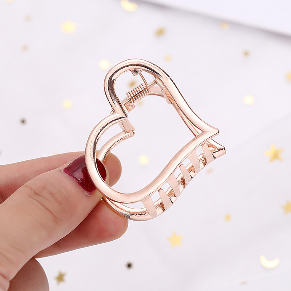 9Styles 2Colors Geometric Hair Claw For Women Girl Clamps Hair Crab Metal Gold Hair Clip Claw Accessories Hairpins Ornament: E rose gold