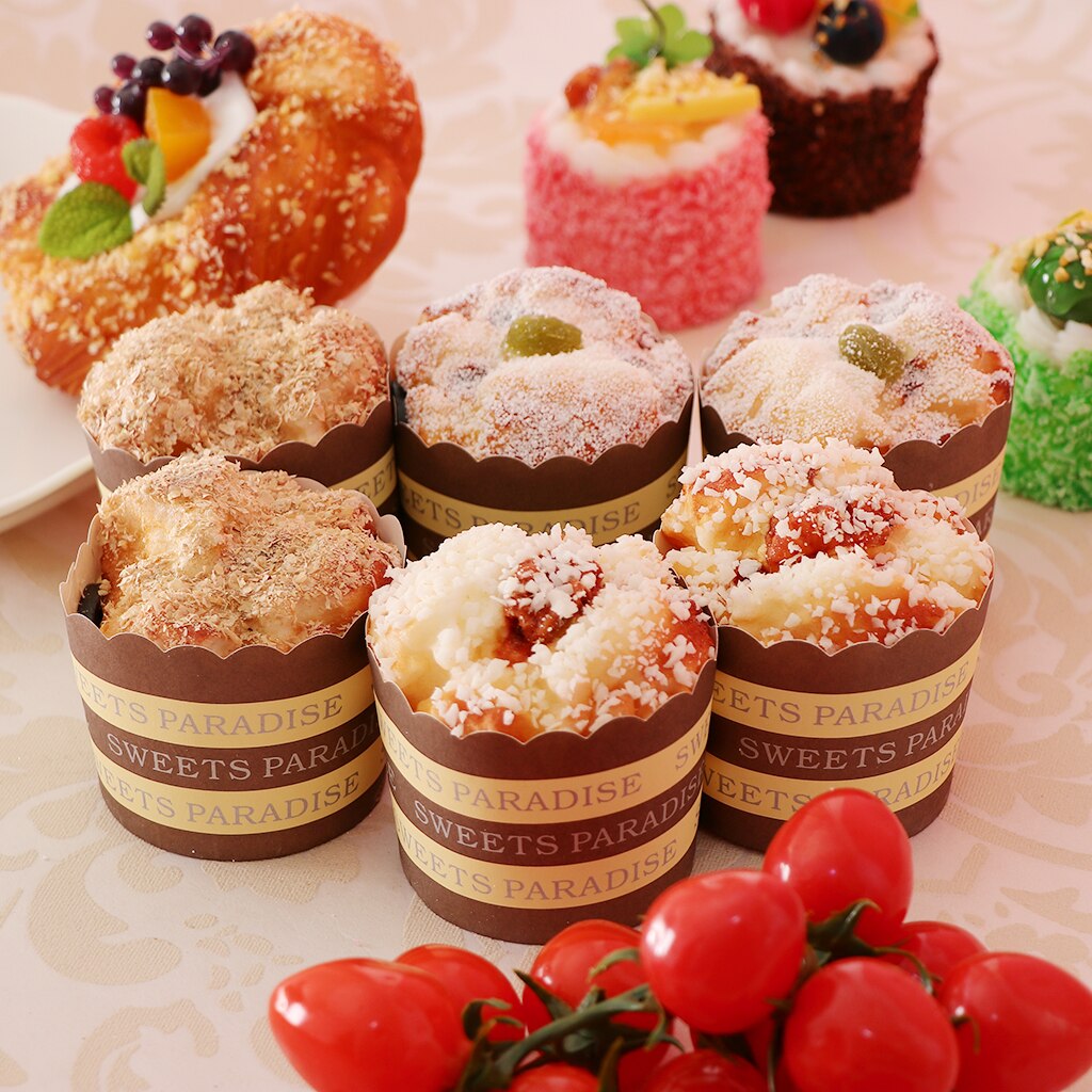 6Pcs Kunstmatige Gemengde Cake Pu Simulatie Strooi Voedsel Cupcake Dessert Fotografie Props