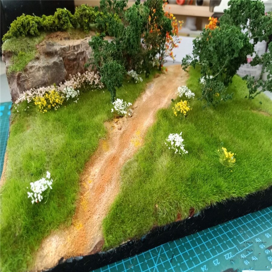 8 stück/box, künstliches grasmodell für sandkasten, diy-miniaturlandschaftsmaterial, ho-modellbahnanlage