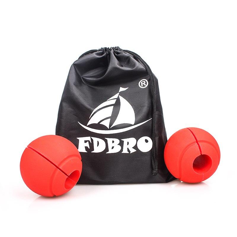 Fdbro 1 Paar Barbell Grips Halter Kettlebell Grip Dikke Bar Handgrepen Pull Up Gewichtheffen Ondersteuning Anti-Slip Bescherm Pad gratis: Ball Red