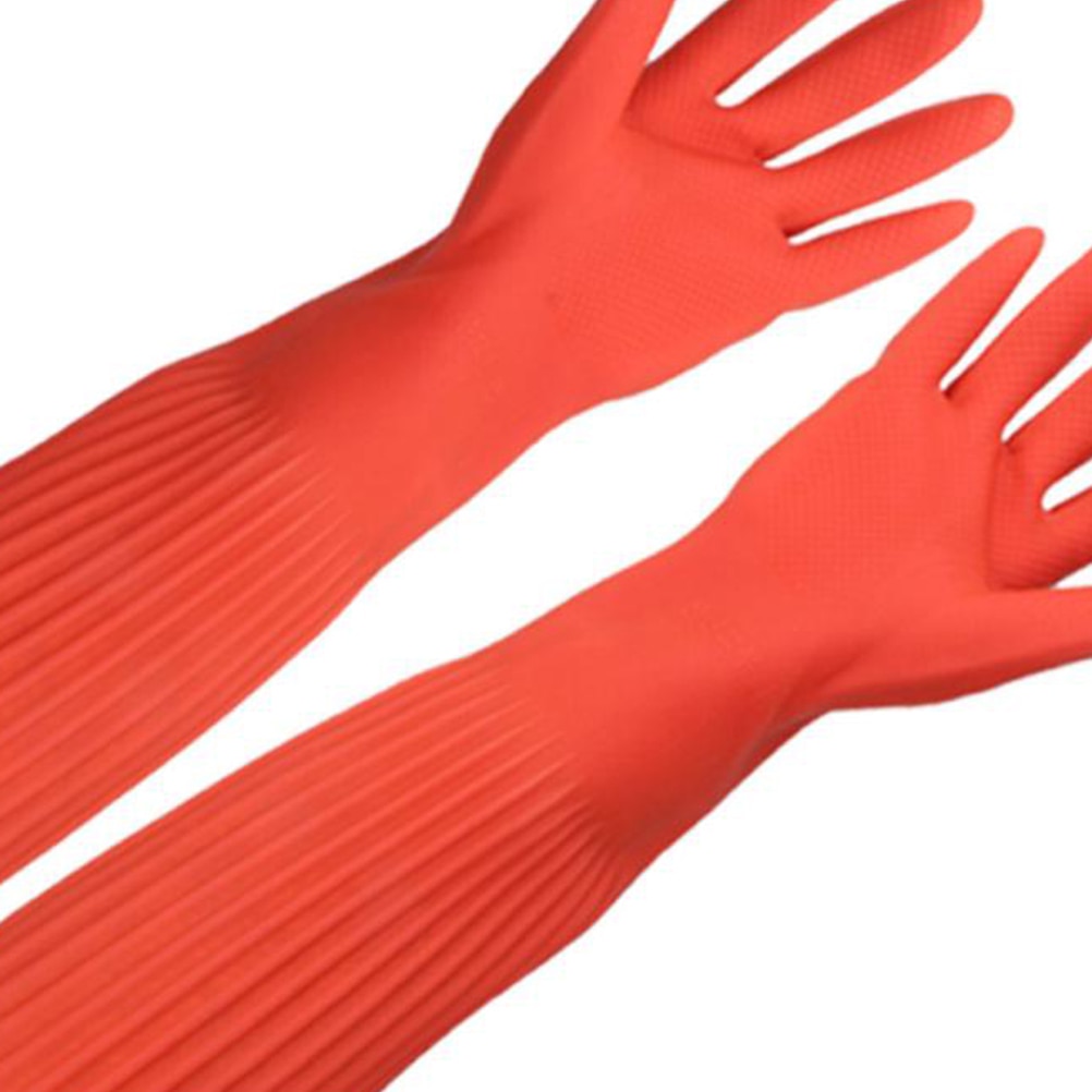 56cm Latex Long Gloves Aquarium Fish Tank Industrial Thick Protective Gauntlets Waterproof Rubber Latex Dishwashing Gloves