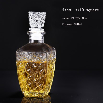 Botellas de vino vacías de XMT-HOME, botella de vidrio de alcohol para licor de alcohol, frasco de vidrio de 500ml, 1 ud.: SX10