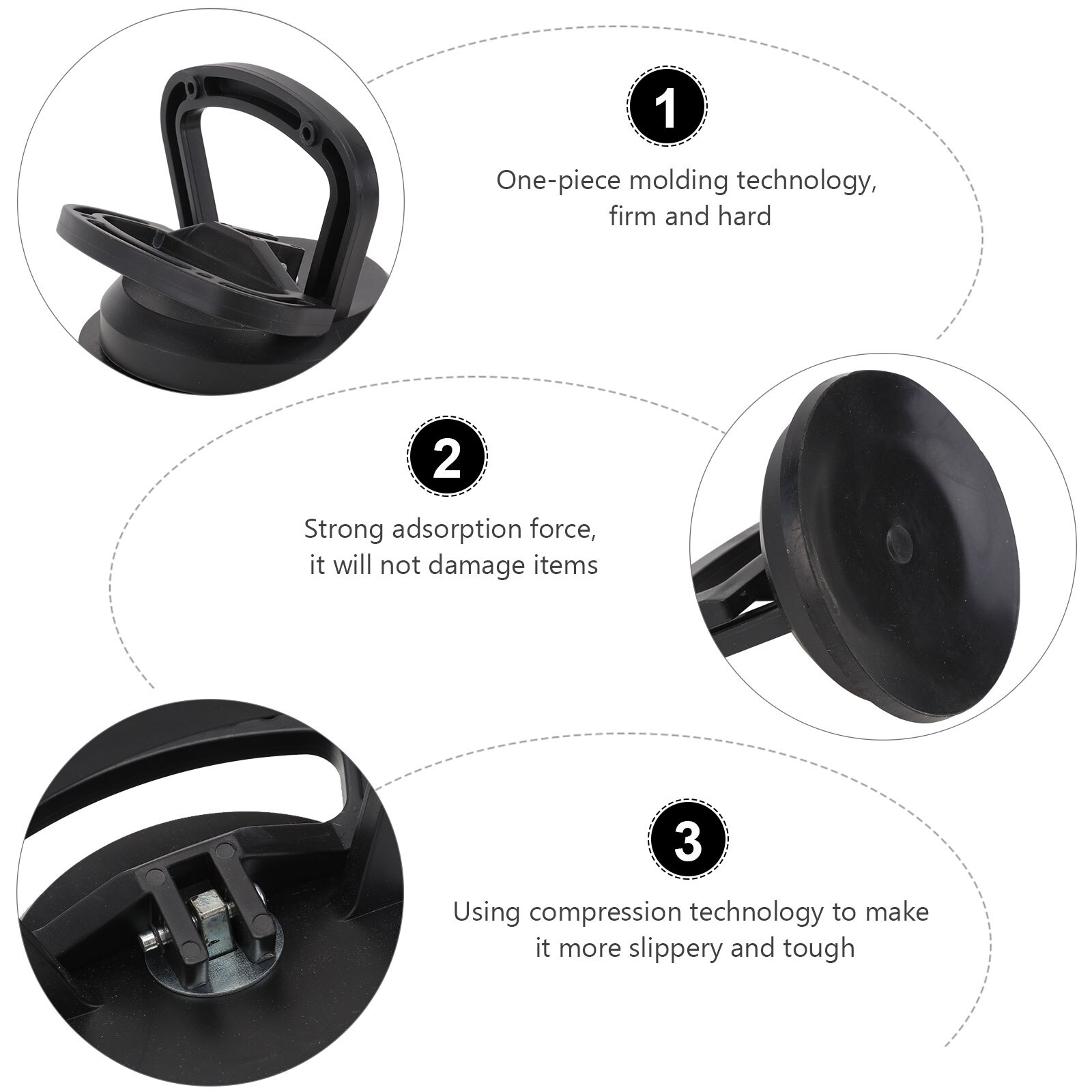 1Pc Single Jaw Suction Cup Plate Glass Gripper Lifting Hand Tool Black