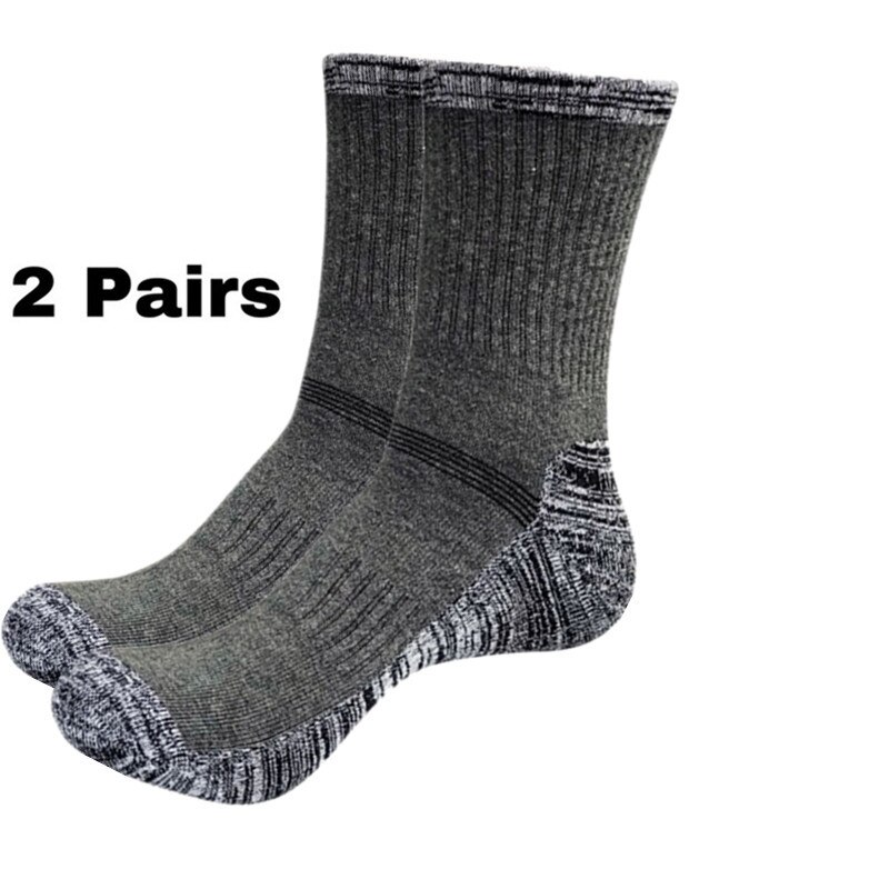 2 Paare Socken Nahtlose Thermische Verdicken draussen Sport Socken Fahrrad Schuhe Wolle Haufen Männer Schlafen Socken Für Männer EU 39-44 Meias: DeepGray DeepGray