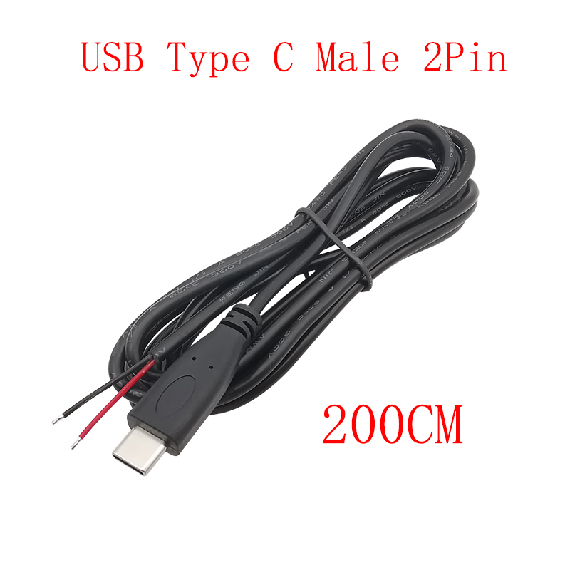 Cable de fuente de alimentación USB tipo C, adaptador de conector de enchufe macho y hembra de 2/4 pines para Cables de carga de datos, reparación de Cables DIY: Verde / 10-19 Unids