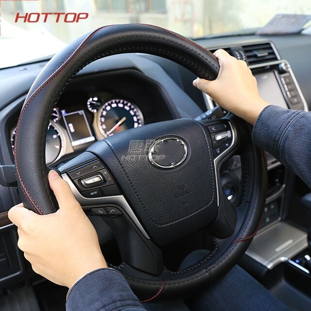 leather car steering wheel cover for toyota LAND CRUISER Land Cruiser 200 Prado 150 120 automobile