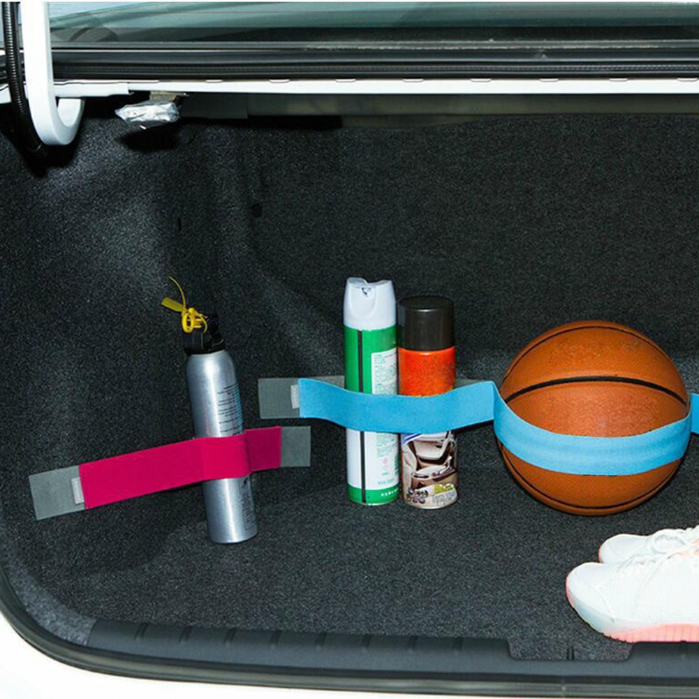 Coffre de voiture dispositif de rangement crochet et boucle sangles fixes couleur unie autocollants magiques débris sangle fixe Velcro sangle coffre stockage
