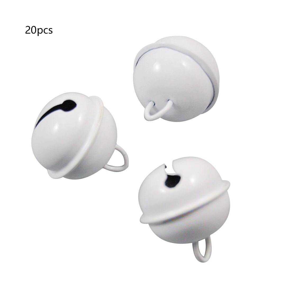 Décorations clochette Jingle en métal en fer | 22mm, 20 pièces colorées, décoration de noël, pendentifs pour animaux de compagnie, accessoires artisanaux faits à la main pour bricolage: WHITE