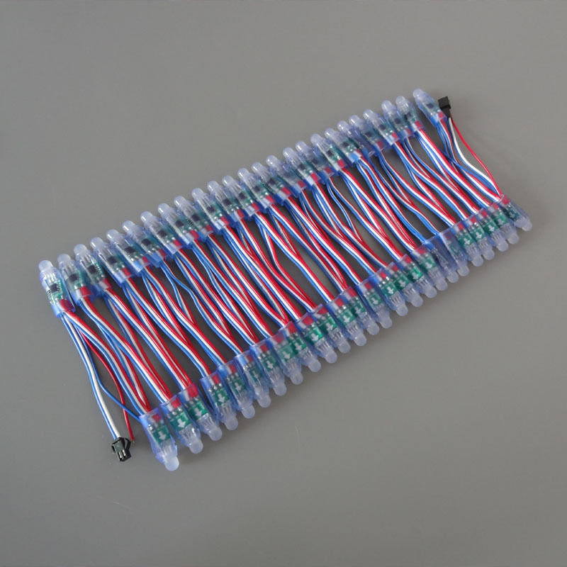 50pc full Color Digital Diffused RGB 50node/string addressable led pixel punctiform WS2811 12mm 5V Waterproof IP68 AD backlight