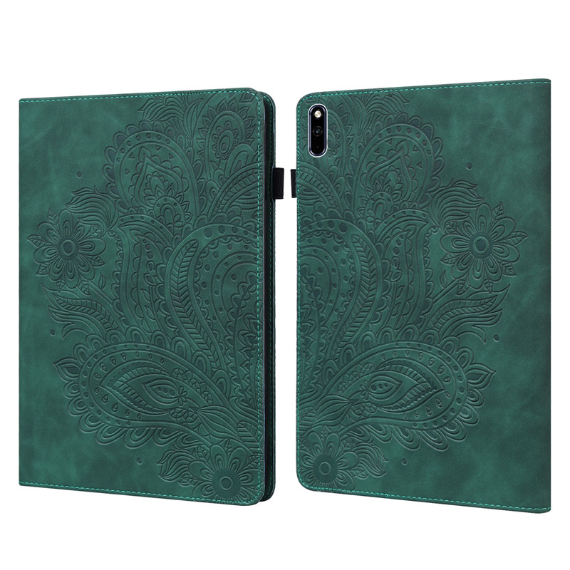 Fundas For Huawei MatePad 10.4 Case 10 4 BAH3-W09 BAH3-AL00 3D Embossed Tree Case for Huawei MatePad Mate Pad 10 4 Tablet Case: Green Flower