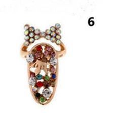 Trendy krone finger negle ringe til kvinder pige dame justerbar åbning ring fingernegl beskyttende kvindelige smykker: 6
