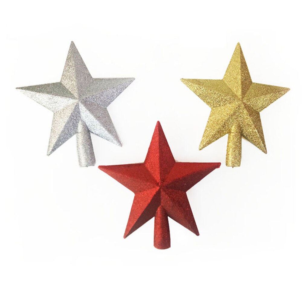 Decoración superior de estrella de cinco puntas para árbol de Navidad, suministros de de año , decoraciones para el hogar, 15/20Cm
