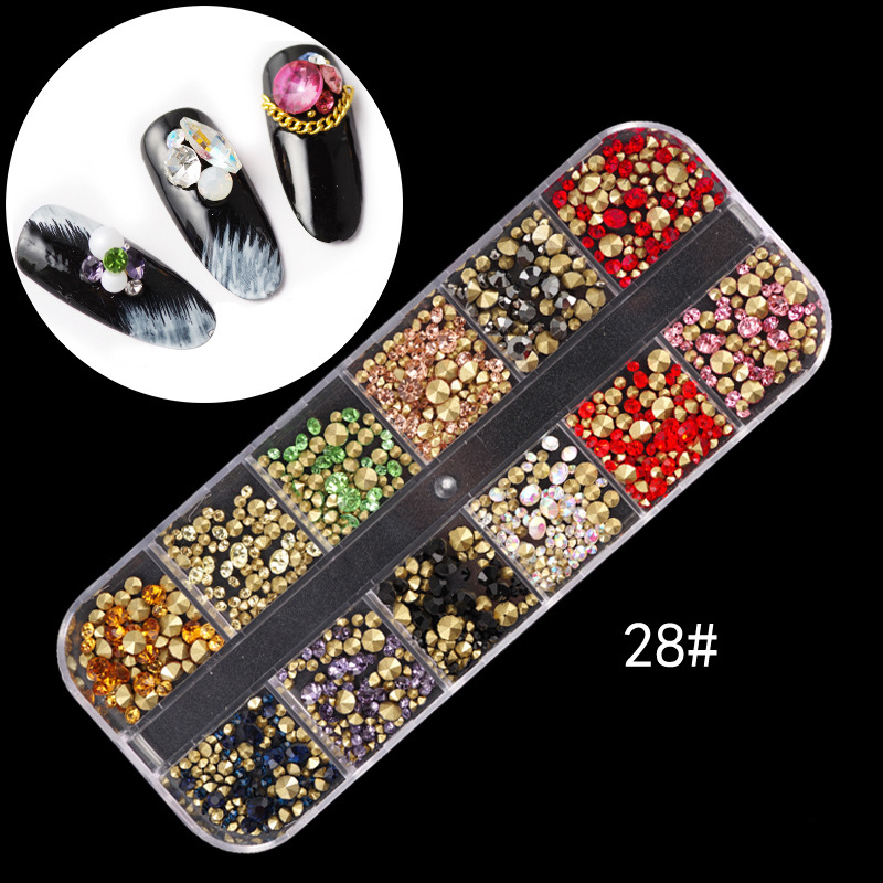 Gemengde Kleur Nail Rhinestones Stones Nail Art Decoraties Strass Decoratie 3D Manicure Steentjes Voor Nagels Art Accessoires