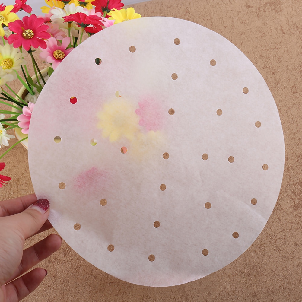100Pcs Round Baking Paper Circle Parchment Paper Liner BBQ Oven Patty Steamed Paper Oven Barbecue Steamed Bun Paper