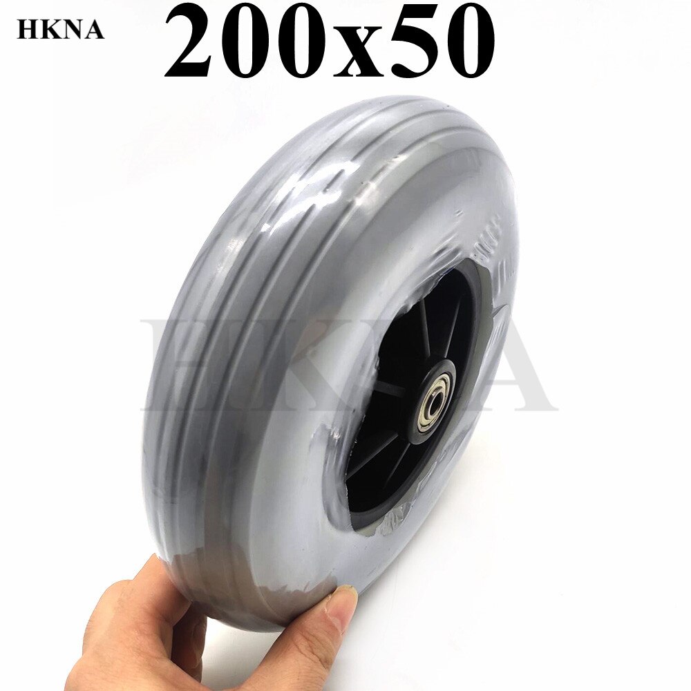 Pneu roue avant en PU solide 200x50, 8x2 pouces, pour pièce de fauteuil roulant, 200x50