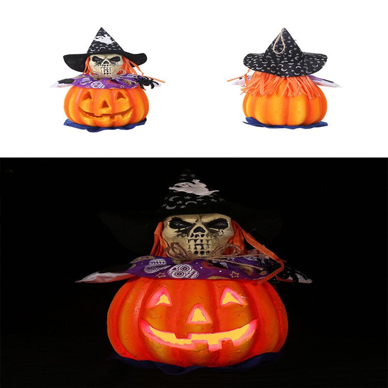 DIY Decorations Halloween Pumpkin Bone Lanterns Festival Party Bar Hollow Glowing Pumpkin Lamp Venue Arranging Props 2 Styles