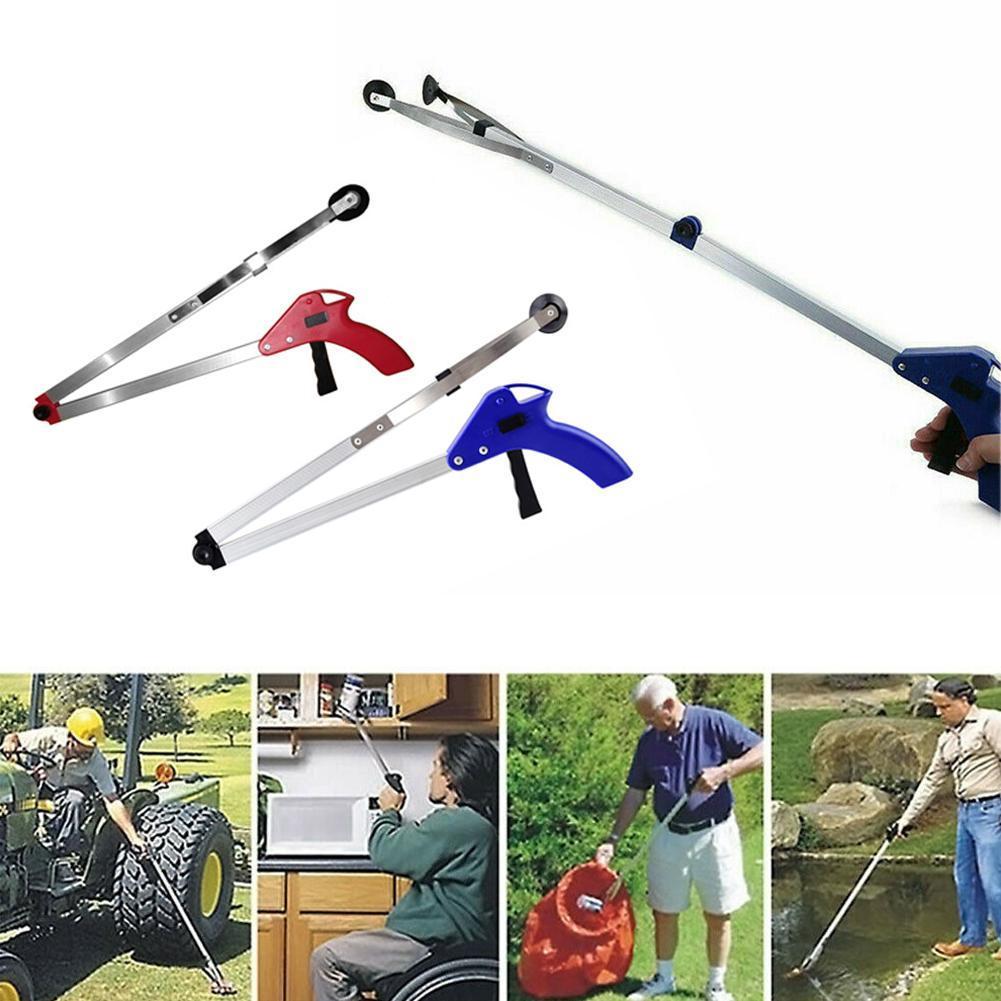 1PCS Folding Household Garbage Picker Alloy Trash Grabber Clip Leaves Tool Garbage For G Cleaning Up Pick Garden Tool Waste E9F1