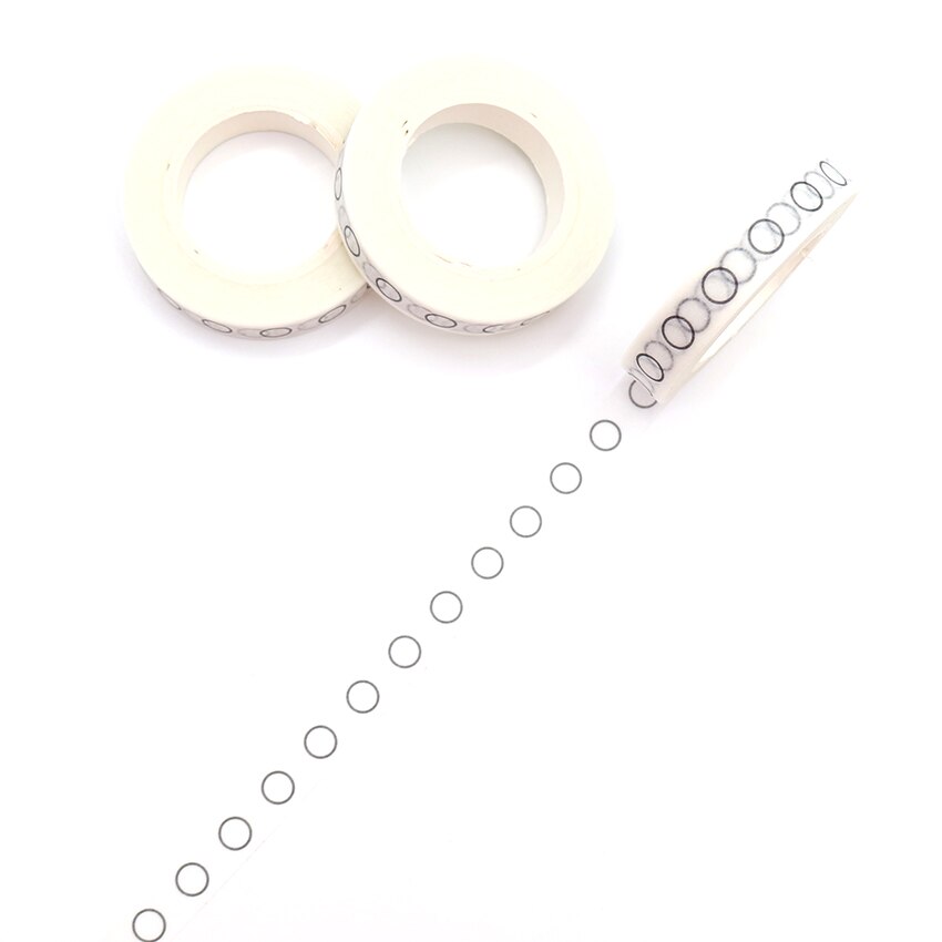 1 PCS Black Circle Washi Tape High Sticky Masking Tape Office Supply Hand Tear Adhesive Paper Tape DIY Book Diary