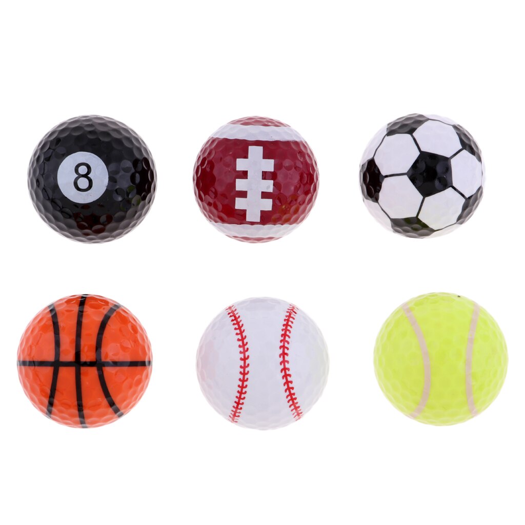 6 Golf Balls Basketball Football Volleyball Tennis Baseball 8-Ball Golf