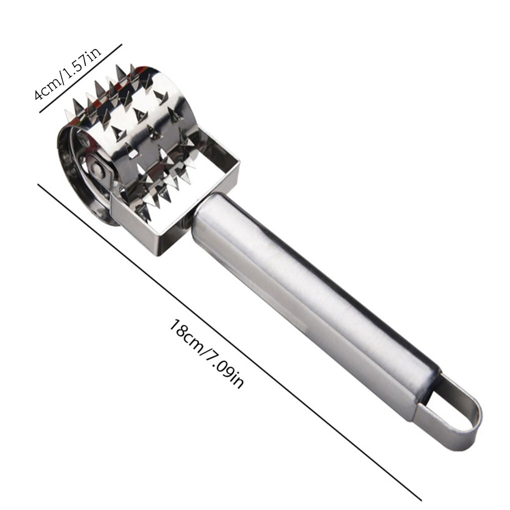 Mincer Meat Tenderizer Roller Stainless Steel Rolling Hammer Needle Seasoning Stick for Steak Chicken Pork Beef Kitchen Gadgets