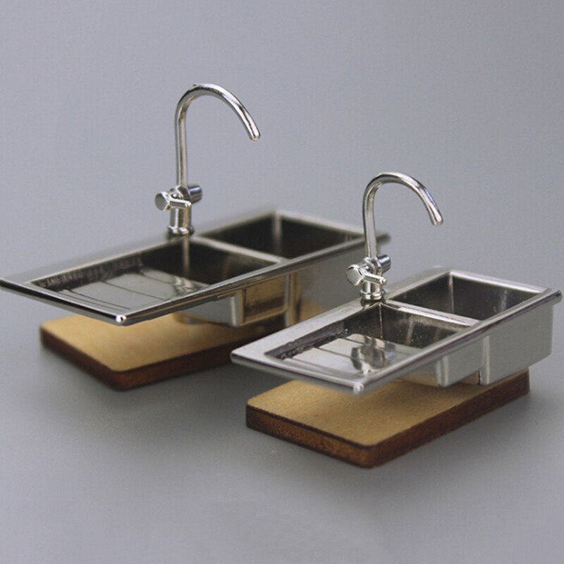 1/12 Dollhouse Mini Bad Kraan Simulatie Water Tap Model Meubels Speelgoed voor Poppenhuis Decoratie Miniatuur Accessoires