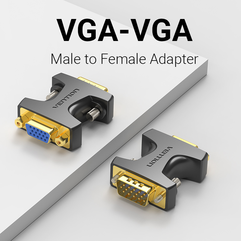 Adaptador Vention VGA a VGA conector macho a hembra 15 pines 1080P 60Hz para Monitor de PC proyector portátil adaptador de Cable VGA: Caqui