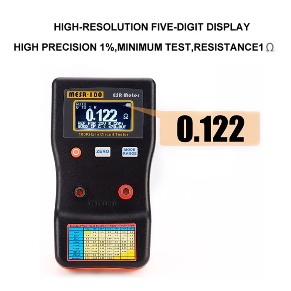MESR 100 Capacitance Meter Multifunctional Home Portable Professional Internal Resistance Tester Measuring Tools Digital