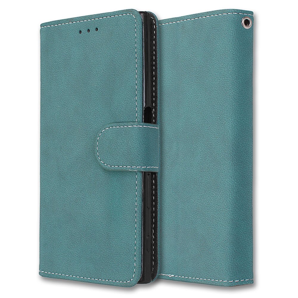 Fundas abatibles de cuero para Sony XZ, Fundas para Sony Xperia XZ F8331 Dual F8332, funda billetera con soporte para sony xz X Z: Blue