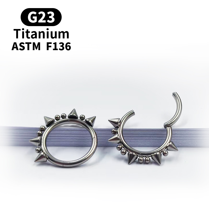 Titan-nasenring  g23 kegelspitzen, hufeisenförmig, kreisförmig, für septum, brustwarzen, nasenseptum, augenbrauen, ohr, körperschmuck