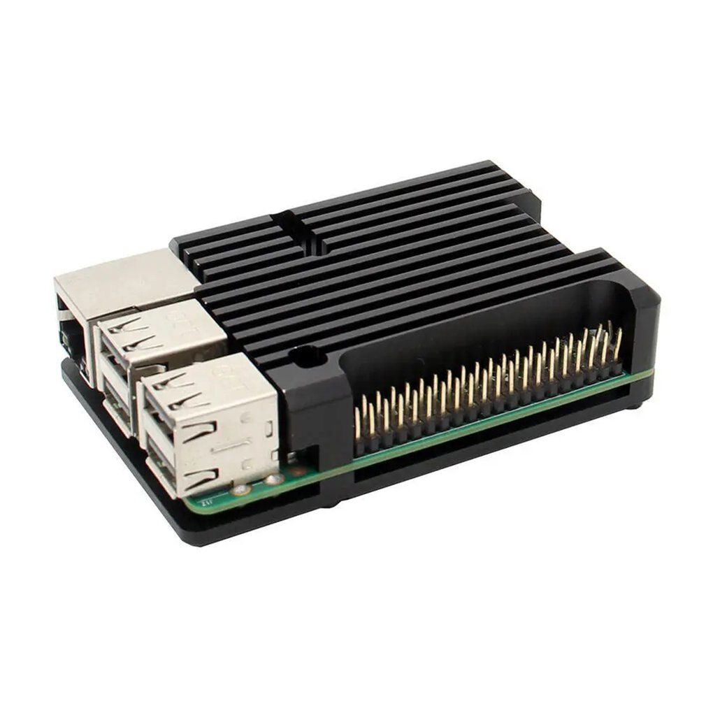 Raspberry Pi 4/3 Aluminum Case with Dual Cooling Fan Metal Shell Black Enclosure for RPI Raspberry Pi 4B/3B/3B+: Pi43 with dual fans