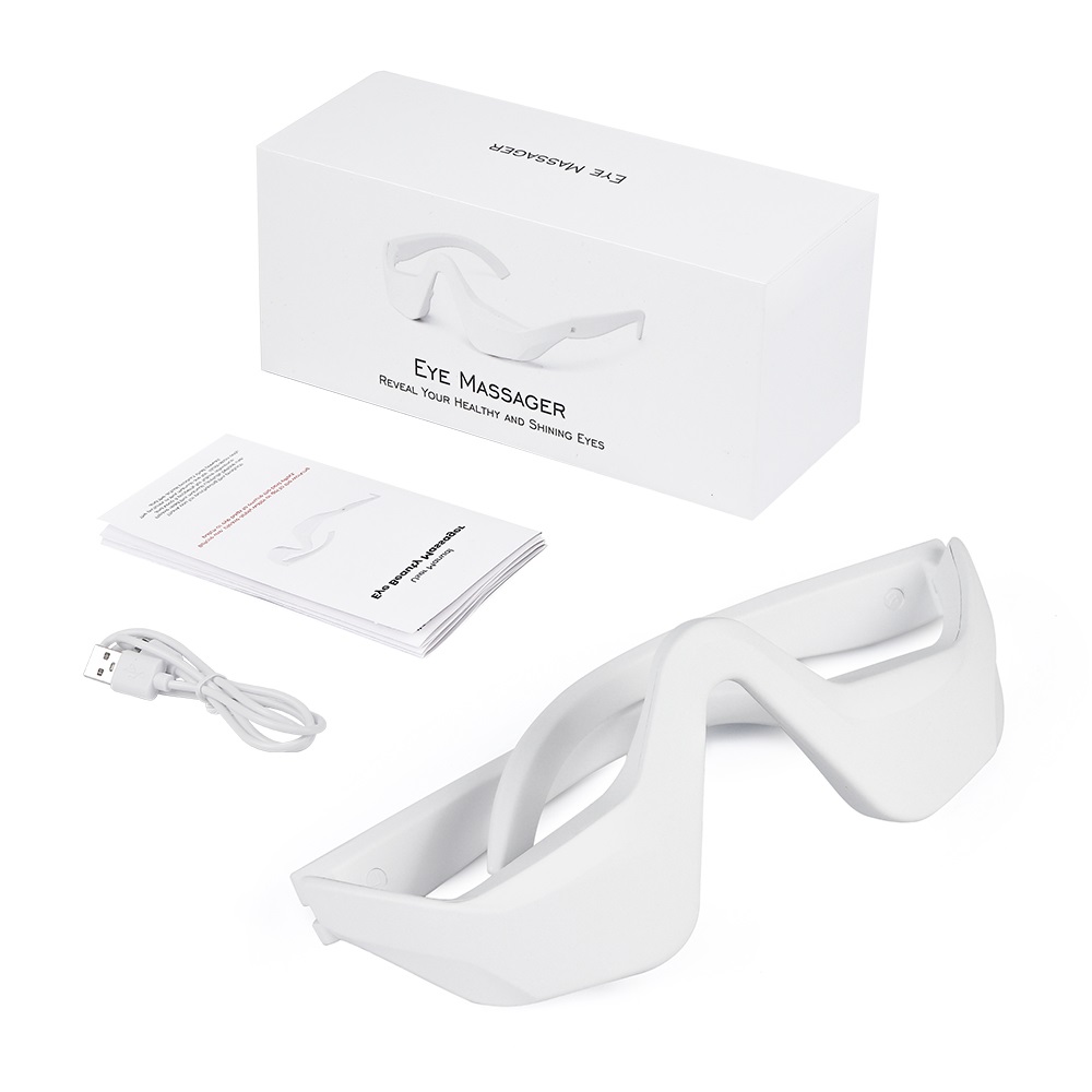 Masajeador de ojos antienvejecimiento, alivio de la fatiga de los ojos, relajación, alivia las ojeras, masaje para el cuidado de los ojos EMS: Oro