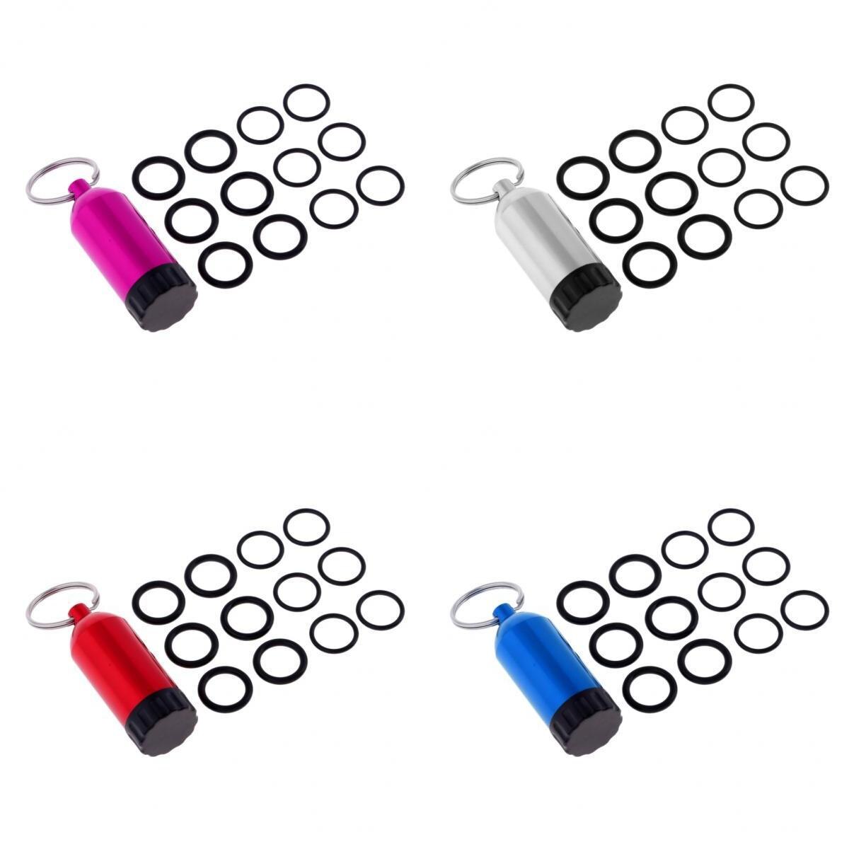 4 sæt udskiftningsdykning mini tank nøglering med messing pick og 12 o- ringe