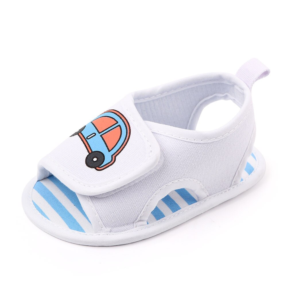 Neugeborenen Baby Infantil Mädchen Schuhe für 1 Jahr Karikatur Auto Sandalen Kleinkind Junge Sandales Kleinkind Sommer Trainer: weiß / 0-6 Monate