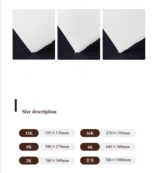 Saunder Waterford Aquarel Papier Wol Katoen Pulp Kleur Lood Hoge Witte 190G 10 Lakens Medium Fijne Lijnen 8K 16K Schetsboek