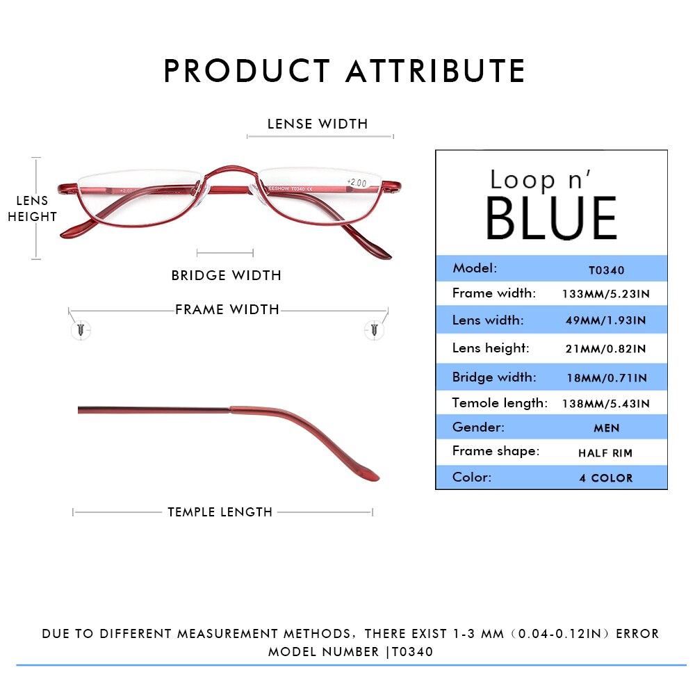 Edelstahl Lesebrille Mann Presbyopie Halb Rand Männer Gläser lentes de lectura mujer + 1,25 + 1,75 + 2,25 + 3,5 340