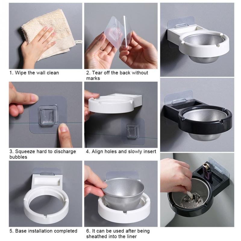 Rvs Aschenbecher Badkamer Woonkamer Verwijderbare Draagbare Asbak Opslag Cup Cilinder Houder Wc Wandmontage