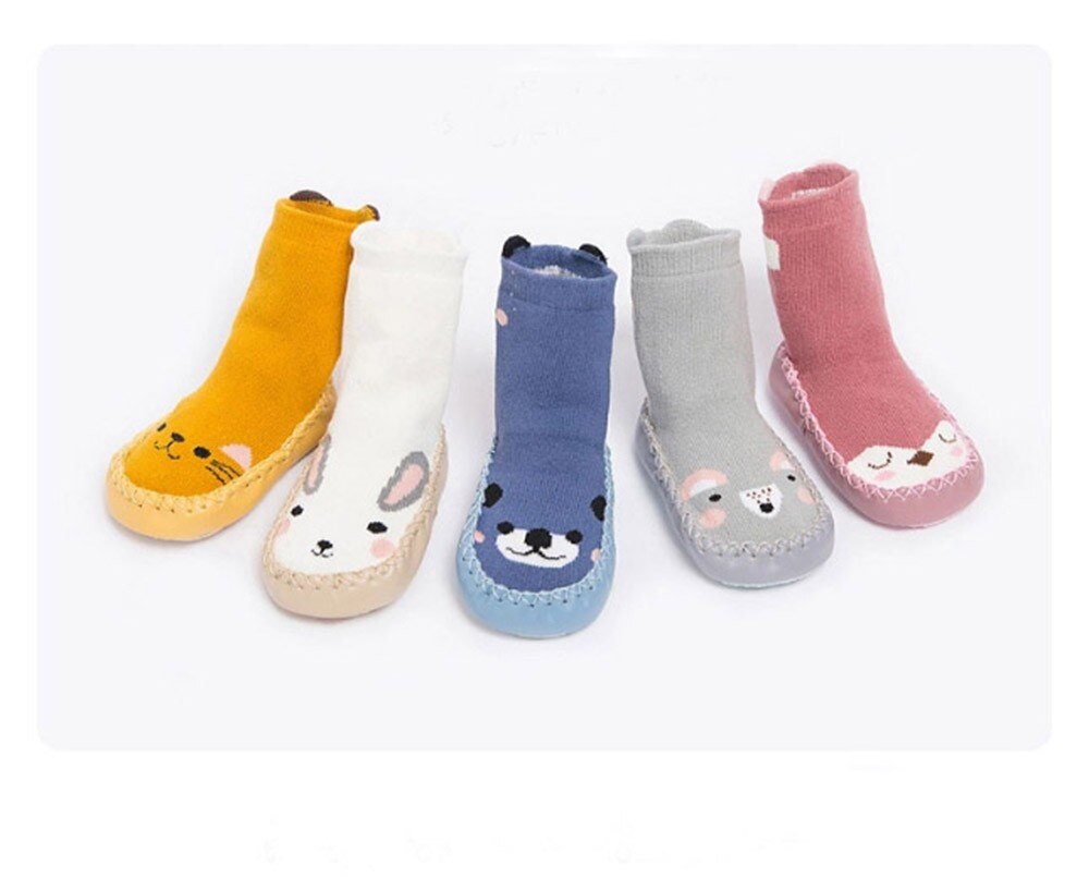ARLONEET calzini da pavimento antiscivolo per bambini neonate ragazzi cartoni animati animali spessi caldi calzini antiscivolo pantofole L1017