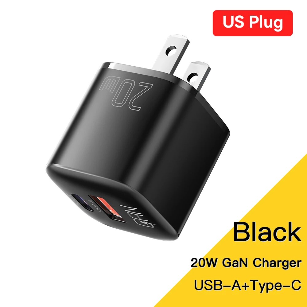 Essager 20W GaN USB tipo C cargador PD carga rápida teléfono QC 3,0 cargadores rápidos para iPhone 14 13 12 11 Pro Max Mini iPad carga: DE