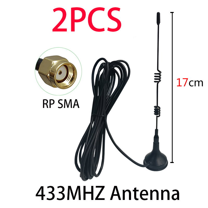 433Mhz Antenna 433 MHz 2pcs 5dbi antena GSM SMA Male Connector with Magnetic base IOT Ham Radio Signal Booster Wireless Repeater: 2PCS Female 17cm