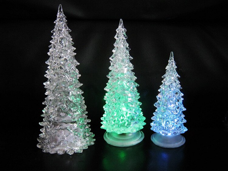 Stijl Kleurrijke Acryl Nacht Lamp Voor Kerstboom Kleurrijke Kleur Veranderende Klein Nachtlampje 5-Tier Grote Maat en Bodem