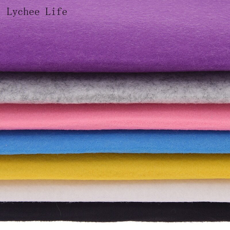 Lychee Life A4 Self Adhesive Velvet Fabric Solid Color Synthetic Patchwork Fabric For Garment DIY Sewing Crafts