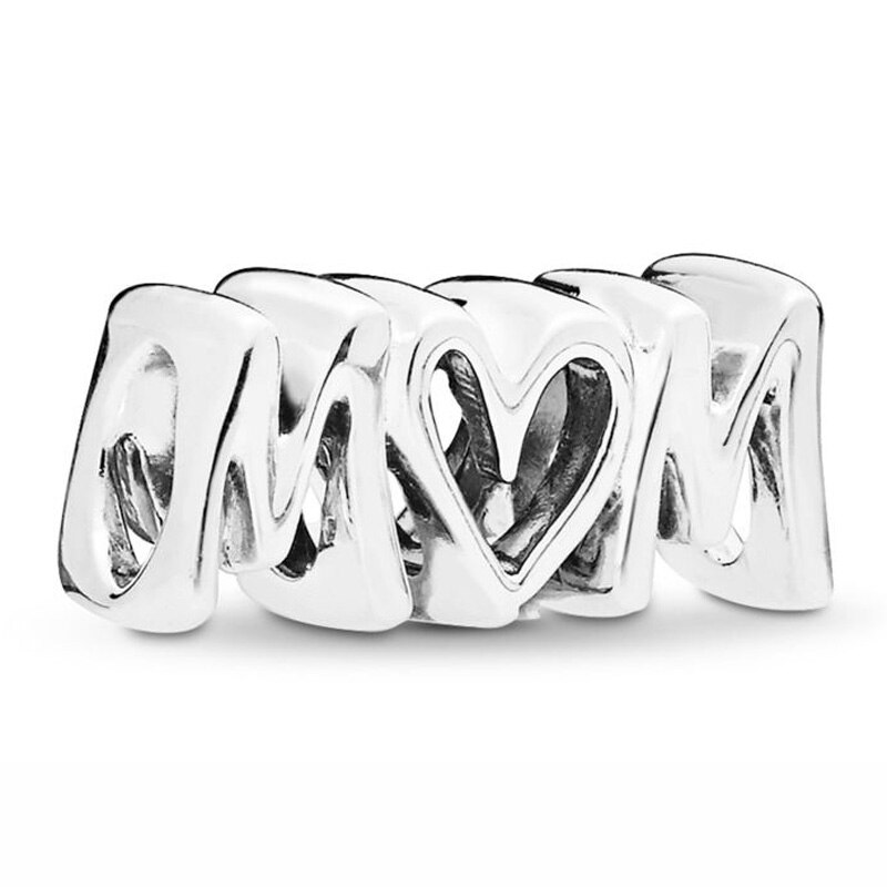 FAI DA TE di Fascino di Filatura Cuori Farfalla della Valigia di Corsa Mamma Script Caldo Cacao 925 Sterling Silver Bead Fit Originale Dei Monili Del Braccialetto: 8