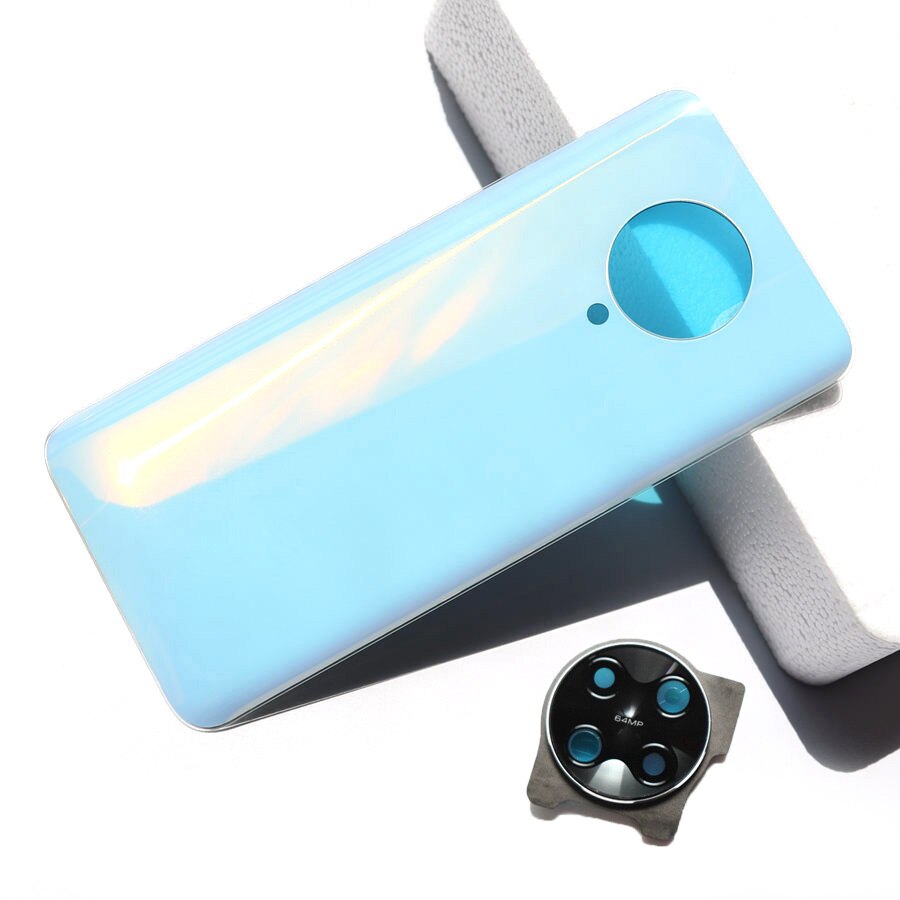 Modified Rear Cover For Xiaomi POCO F2 Pro Back Glass Battery Cover Rear Housing Door Panel Replacement+Adhesive Sticker: White With Lens