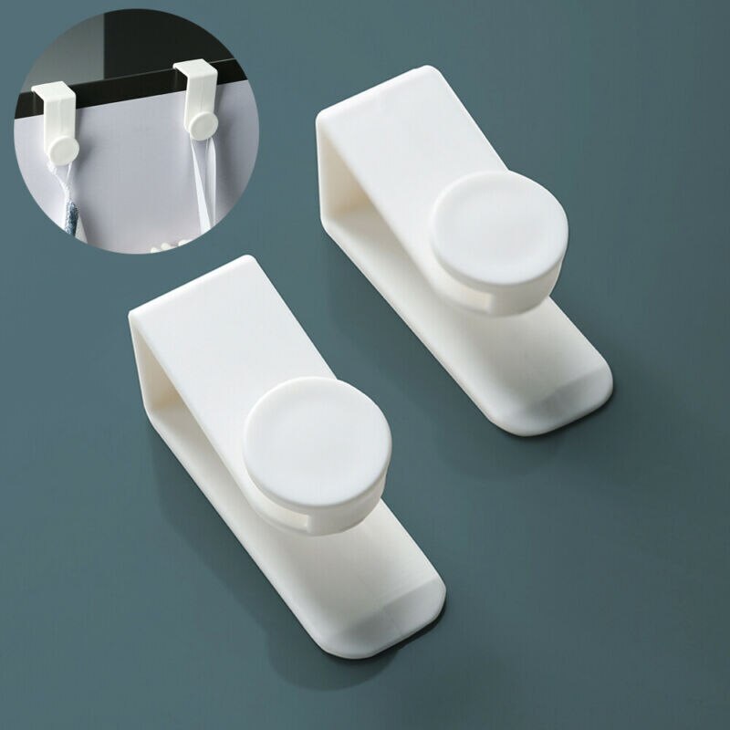 2 uds ganchos de puerta blancos ganchos de colgador de soporte de toalla de armario de cocina