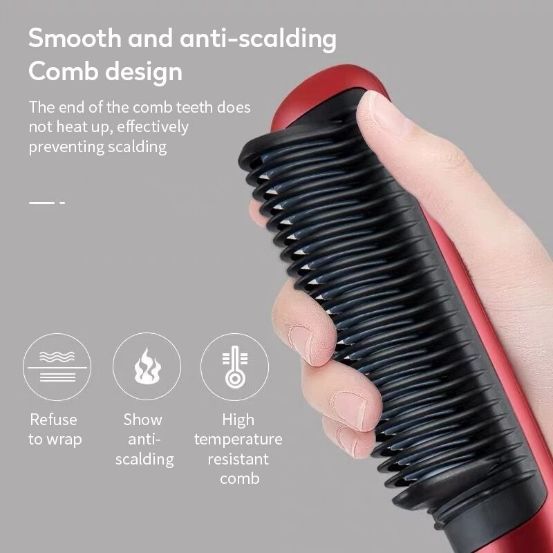 Multifunctional Hair Straightener Brush 2 In 1 Heating Hair Comb Brush Anti-Scald Iron Straightening Brush Styler Tools